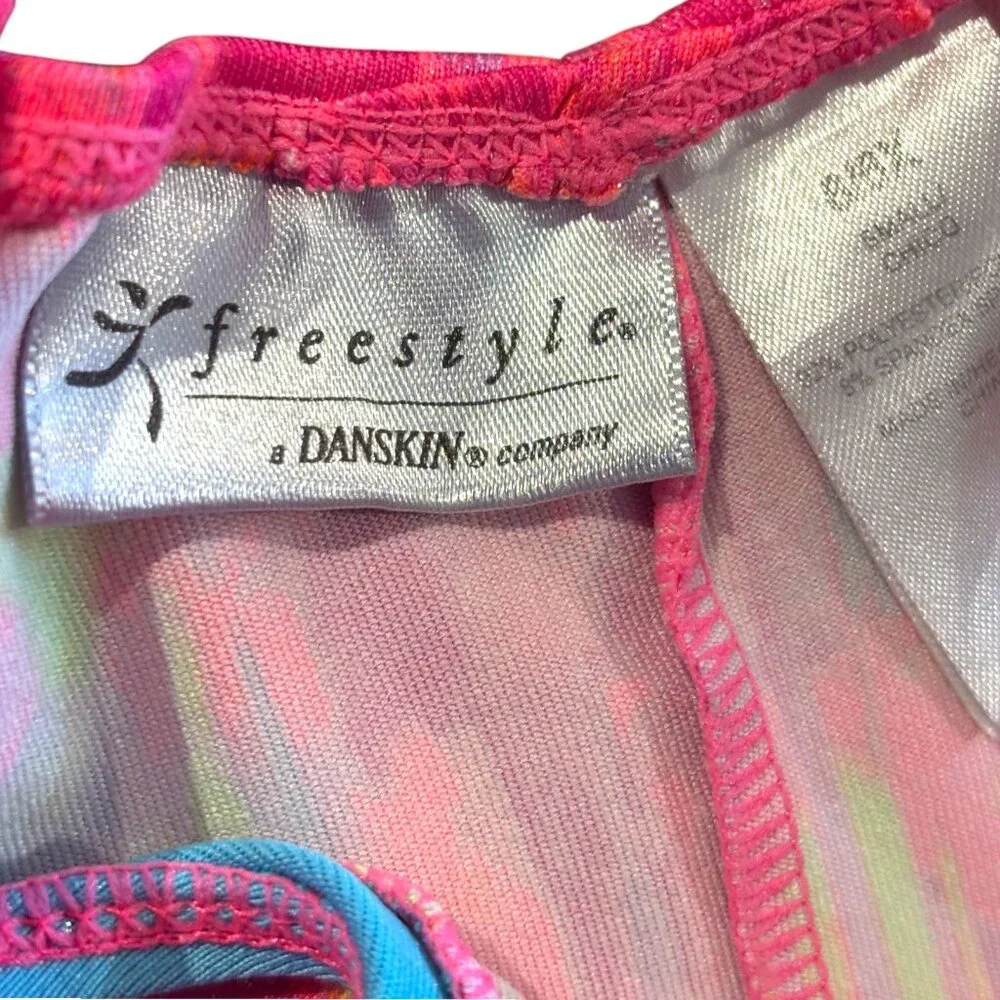 Freestyle by Danskin multicolor Gymnastics Unitard Biketard Leotard Sz S‎ 6-6X